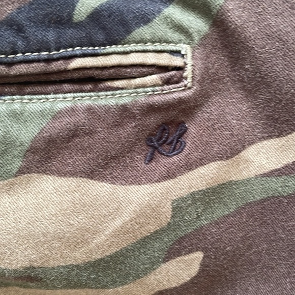 rag & bone Buckley Green Camo Straight Leg Raw Hem High Rise Chino Pant - Picture 6 of 13